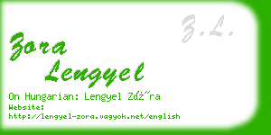 zora lengyel business card